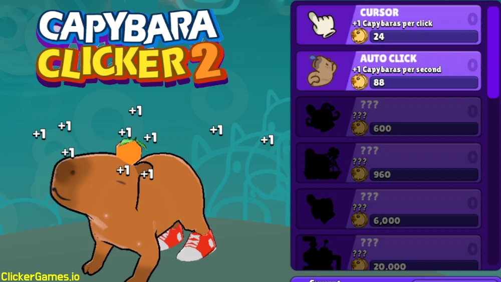 ¡Capybara Clicker 2 Online, multiplica la ternura!